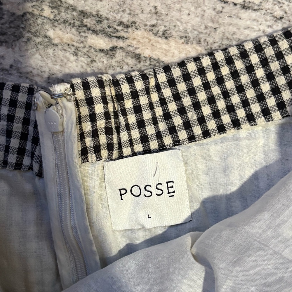 Posse Aurelia Strapless Gingham Cotton Top size L - Picture 8 of 10